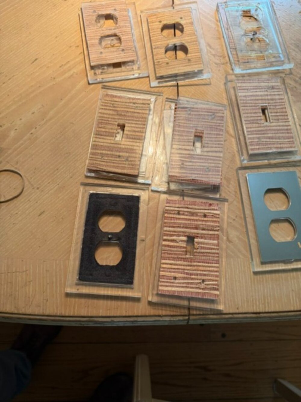 ACRYLIC WALL PLATES WHICH ARE FOR ELECTRICAL SWITCHES, & PLUGS